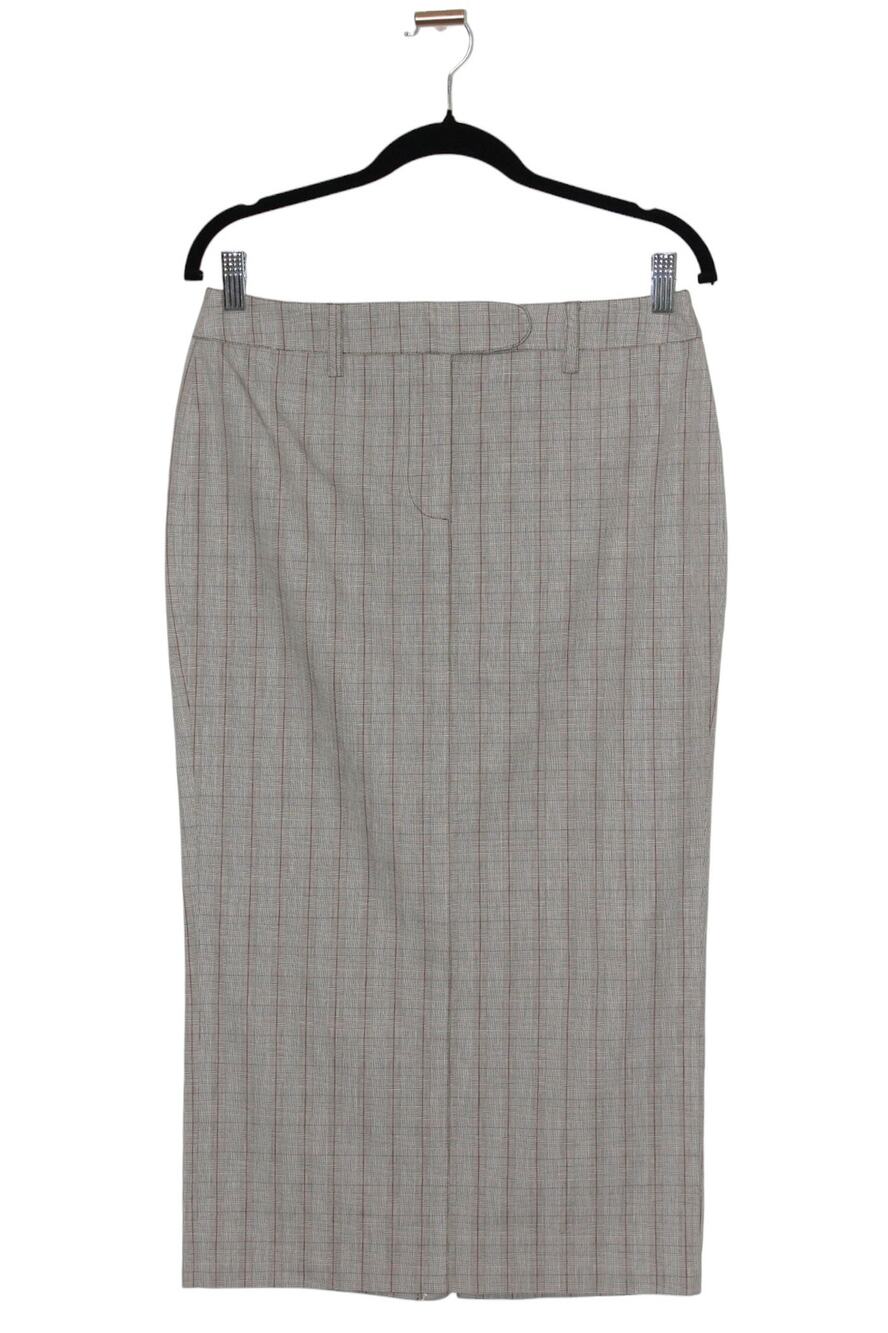 Gigli Plaid Grey Midi Skirt Size 42 IT Made in Italy